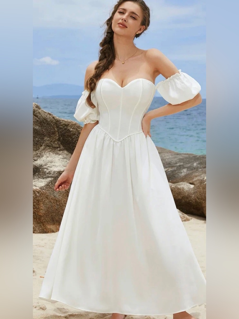 Victorian Off Shoulder Corset Bodice Maxi Dress NWOT